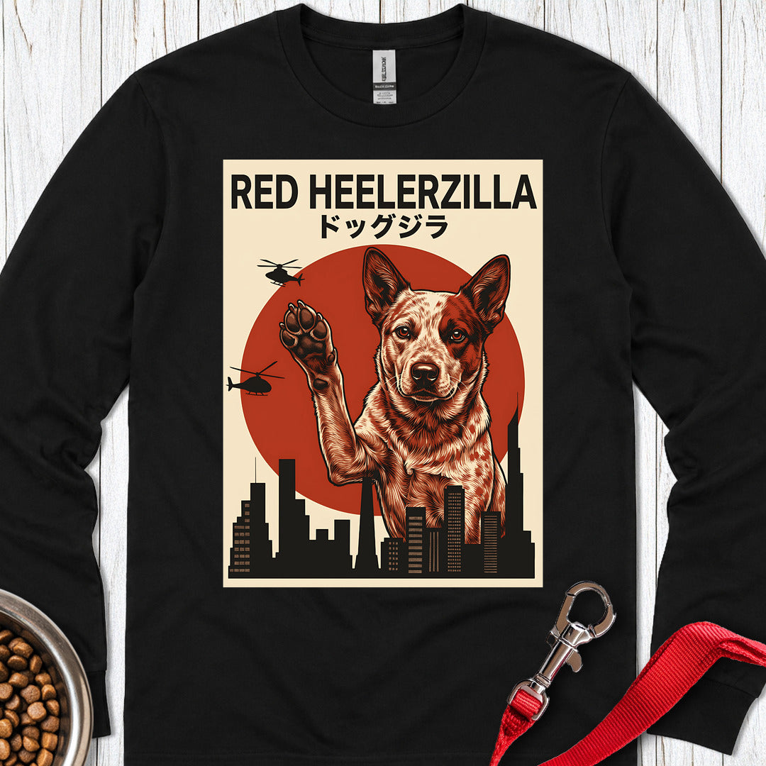 Red Heelerzilla Long Sleeve Shirt Gift For Dog Lover