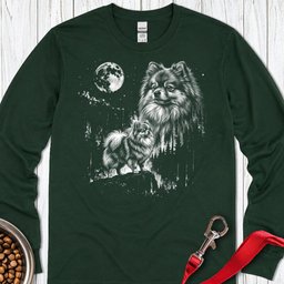Pomeranian Moonlight Long Sleeve Shirt Gift For Dog Lover