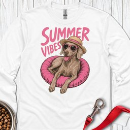 Summer Vibes Weimaraner Long Sleeve Shirt Gift For Dog Lover