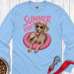 Summer Vibes Weimaraner Long Sleeve Shirt Gift For Dog Lover