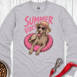 Summer Vibes Weimaraner Long Sleeve Shirt Gift For Dog Lover