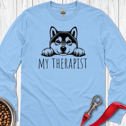 Shiba Inu My Therapist Long Sleeve Shirt Gift For Dog Lover