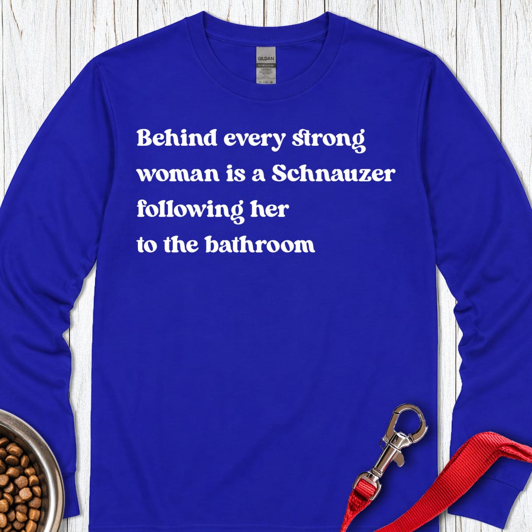 Schnauzer Strong Woman Long Sleeve Shirt Gift For Women