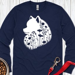 Pomeranian Flowers Long Sleeve Shirt Gift For Dog Lover