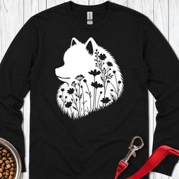 Pomeranian Flowers Long Sleeve Shirt Gift For Dog Lover