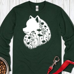 Pomeranian Flowers Long Sleeve Shirt Gift For Dog Lover