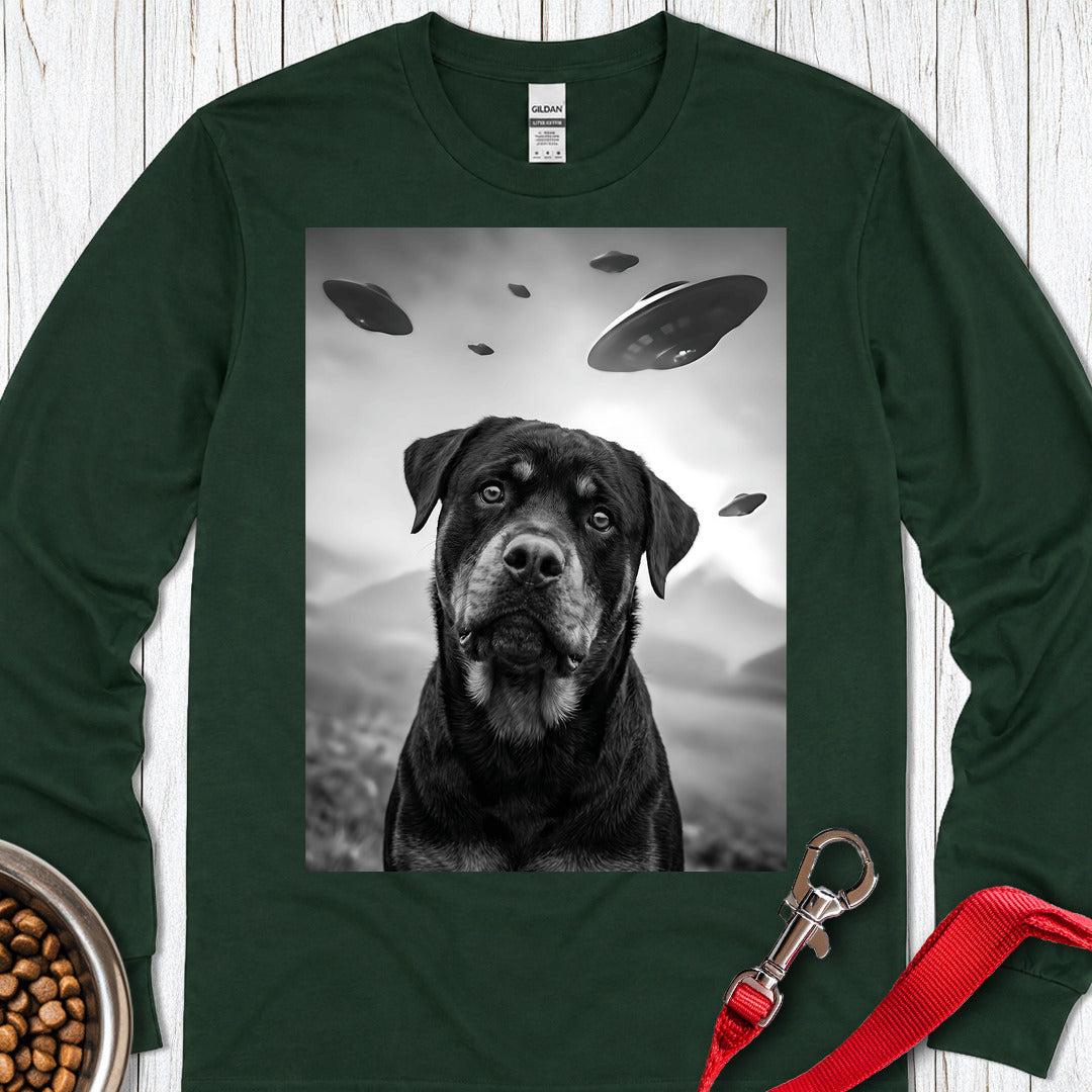 Rottweiler Ufo Long Sleeve Shirt Gift For Dog Lover