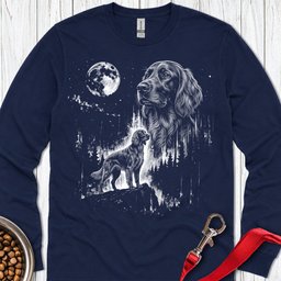 Irish Setter Moonlight Long Sleeve Shirt Gift For Dog Lover