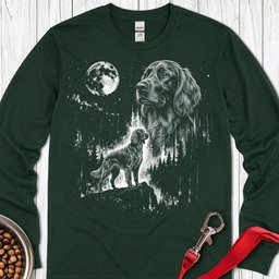 Irish Setter Moonlight Long Sleeve Shirt Gift For Dog Lover