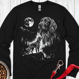 Irish Setter Moonlight Long Sleeve Shirt Gift For Dog Lover