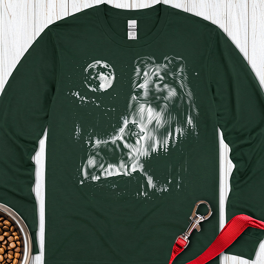 Shetland Sheepdog Moonlight Long Sleeve Shirt Gift For Dog Lover