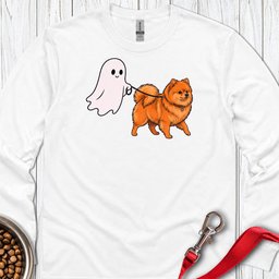 Pomeranian Ghost Walk Long Sleeve Shirt Gift For Dog Lover