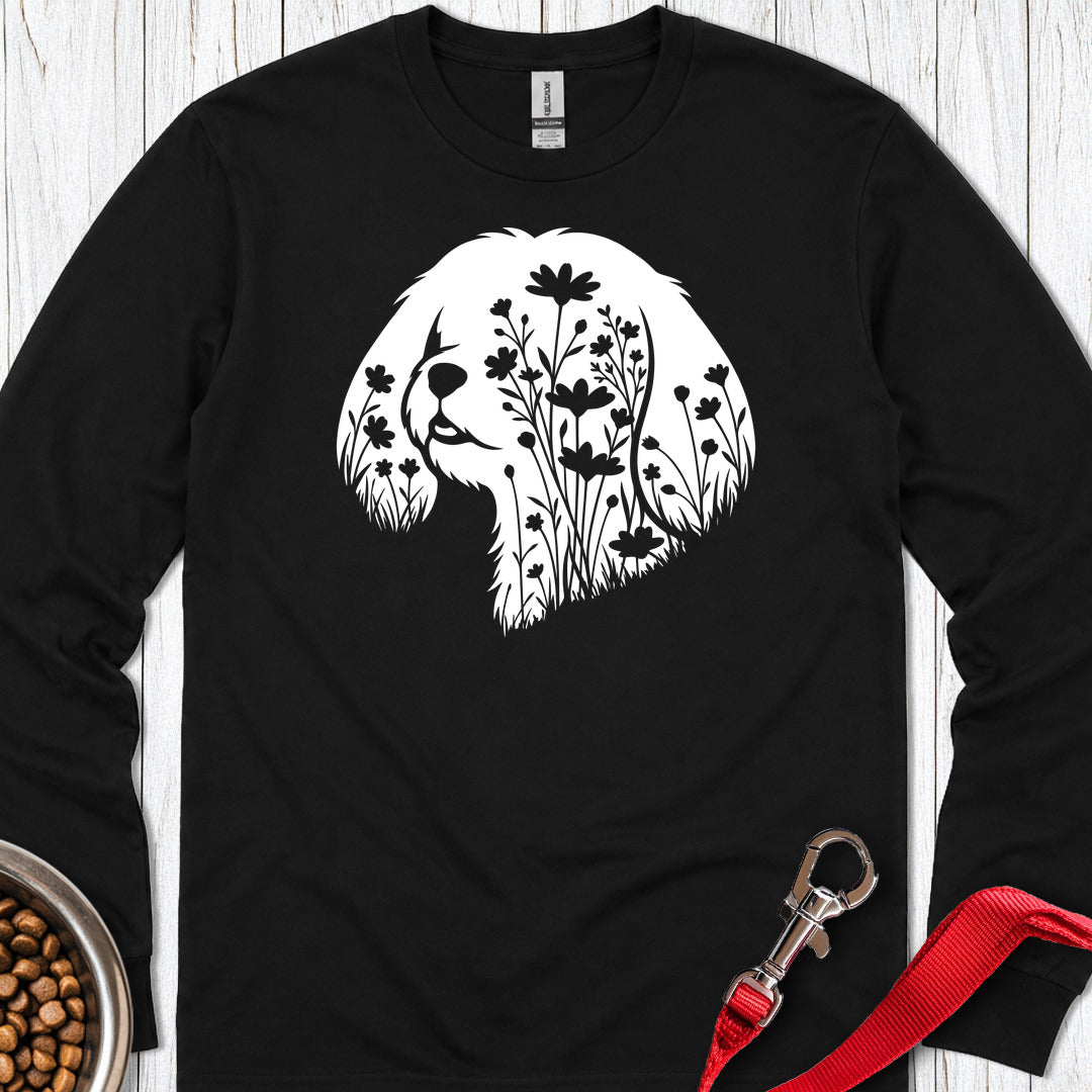 Shih Tzu Flowers Long Sleeve Shirt Gift For Dog Lover