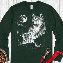 Shiba Inu Moonlight Long Sleeve Shirt Gift For Dog Lover