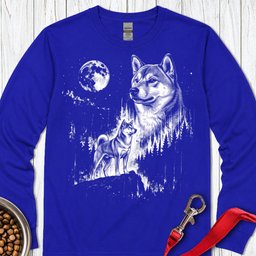 Shiba Inu Moonlight Long Sleeve Shirt Gift For Dog Lover