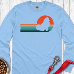 Pomeranian Retro Sunset Long Sleeve Shirt Gift For Dog Lover