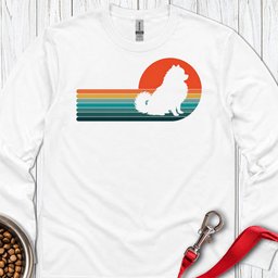 Pomeranian Retro Sunset Long Sleeve Shirt Gift For Dog Lover