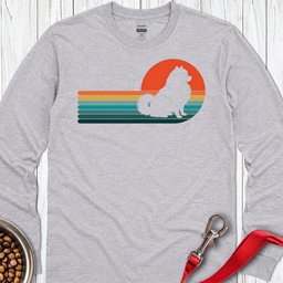 Pomeranian Retro Sunset Long Sleeve Shirt Gift For Dog Lover