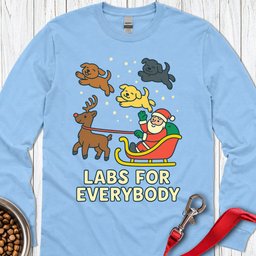 Labs For Everybody Christmas Long Sleeve Shirt Gift For Dog Lover
