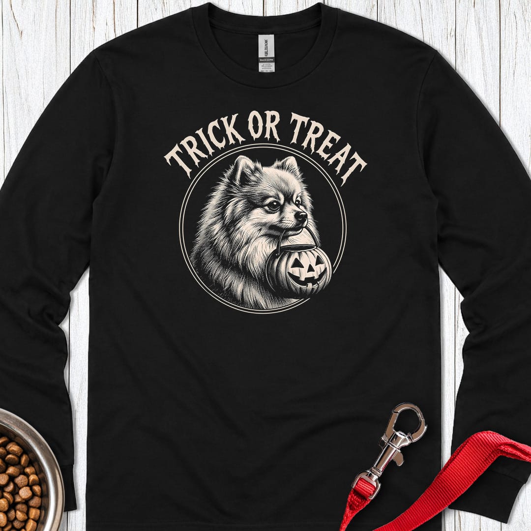Pomeranian Trick Or Treat Long Sleeve Shirt Gift For Dog Lover