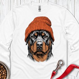 Rottweiler Beanie Long Sleeve Shirt Gift For Dog Lover