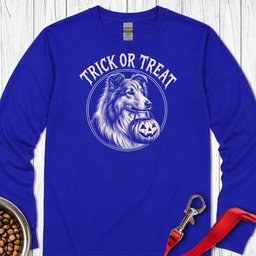 Shetland Sheepdog Trick Or Treat Long Sleeve Shirt Gift For Dog Lover