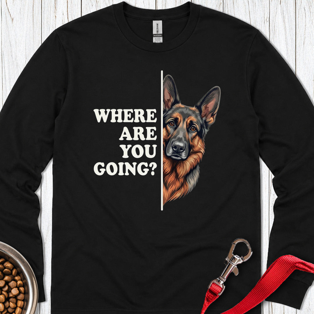 Sable German Shepherd Following Long Sleeve Shirt Gift For Dog Lover