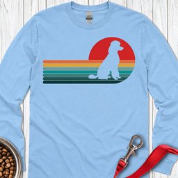 Standard Poodle Retro Sunset 2 Long Sleeve Shirt Gift For Dog Lover