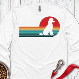 Standard Poodle Retro Sunset 2 Long Sleeve Shirt Gift For Dog Lover