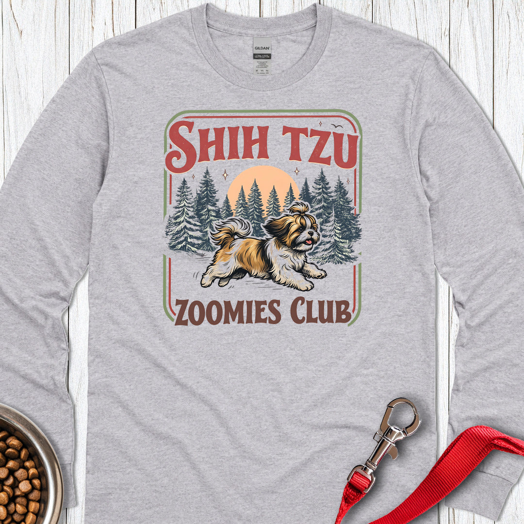 Shih Tzu Zoomies Club Long Sleeve Shirt Gift For Dog Lover