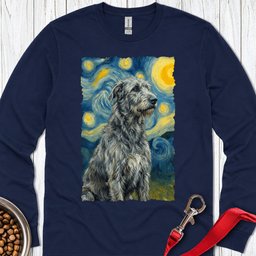 Irish Wolfhound Van Gogh Long Sleeve Shirt Gift For Dog Lover