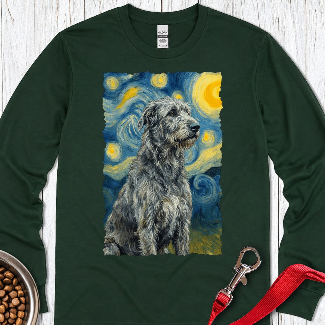 Irish Wolfhound Van Gogh Long Sleeve Shirt Gift For Dog Lover