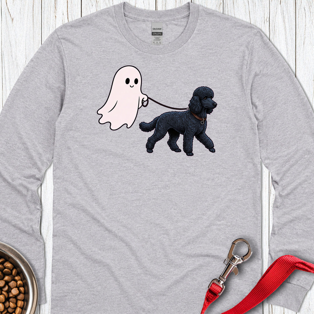 Standard Poodle Ghost Walk Black Long Sleeve Shirt Gift For Dog Lover