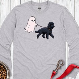 Standard Poodle Ghost Walk Black Long Sleeve Shirt Gift For Dog Lover