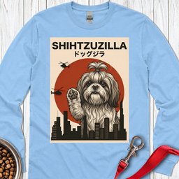 Shih Tzu Shihtzuzilla Long Sleeve Shirt Gift For Dog Lover