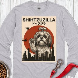 Shih Tzu Shihtzuzilla Long Sleeve Shirt Gift For Dog Lover