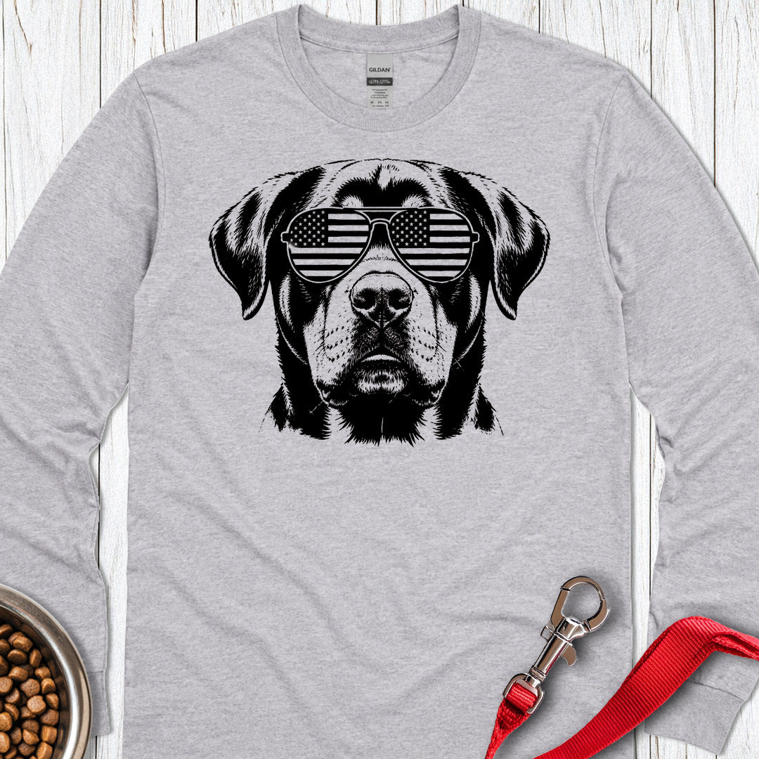 Rottweiler Flag Shades Long Sleeve Shirt Gift For Dog Lover