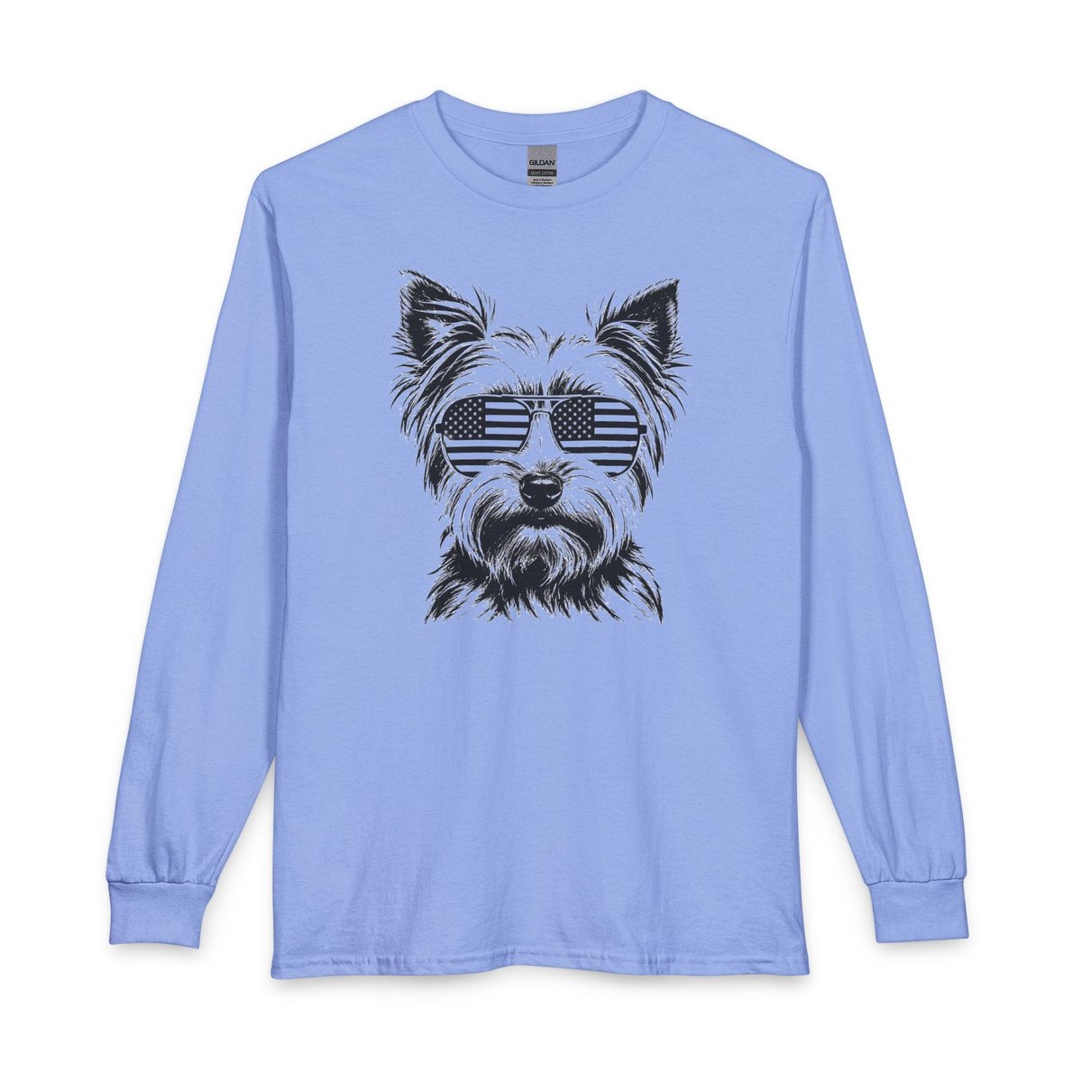 Yorkshire Terrier Flag Shades Long Sleeve Shirt Gift For Dog Lover