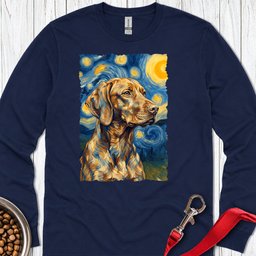 Vizsla Van Gogh Long Sleeve Shirt Gift For Dog Lover