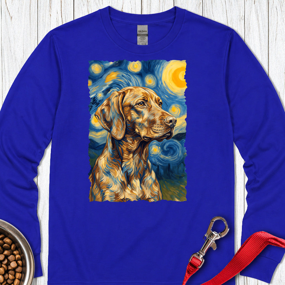 Vizsla Van Gogh Long Sleeve Shirt Gift For Dog Lover