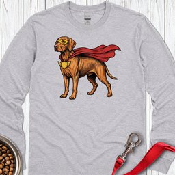 Vizsla Superhero Long Sleeve Shirt Gift For Dog Lover