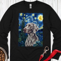 Weimaraner Van Gogh Long Sleeve Shirt Gift For Dog Lover