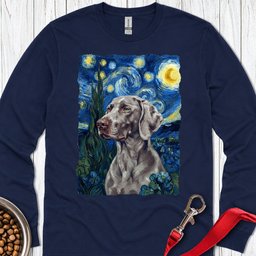 Weimaraner Van Gogh Long Sleeve Shirt Gift For Dog Lover