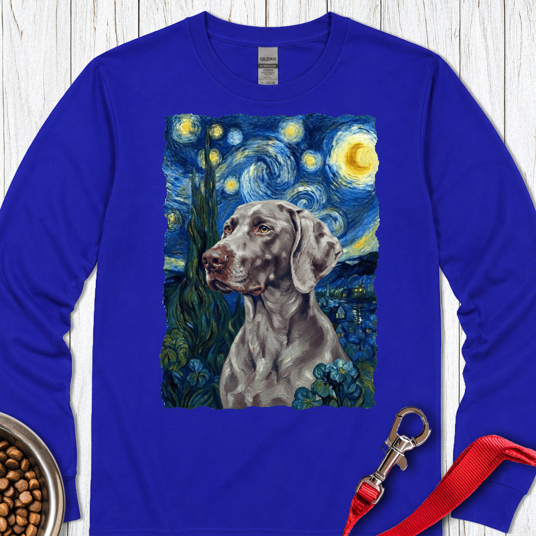 Weimaraner Van Gogh Long Sleeve Shirt Gift For Dog Lover