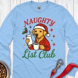 Yellow Lab Naughty List Club Long Sleeve Shirt Gift For Dog Lover