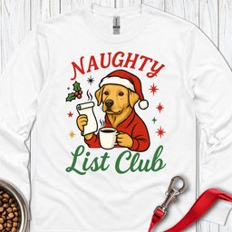 Yellow Lab Naughty List Club Long Sleeve Shirt Gift For Dog Lover