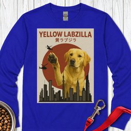 Yellow Labzilla Long Sleeve Shirt Gift For Dog Lover