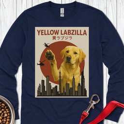 Yellow Labzilla Long Sleeve Shirt Gift For Dog Lover