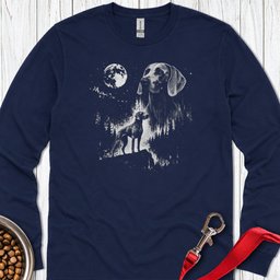 Weimaraner Moon Long Sleeve Shirt Gift For Dog Lover