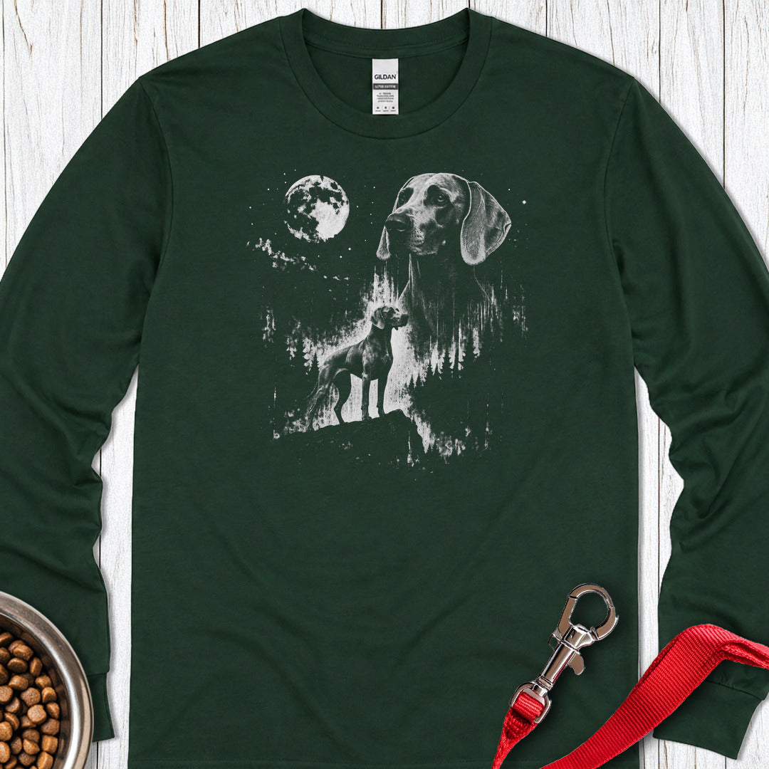 Weimaraner Moon Long Sleeve Shirt Gift For Dog Lover